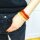 Orangencalcit Armband, 4mm Kugel