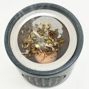Sieb Räuchergefäß aus Speckstein, groß "Blume des Lebens" - anthrazit