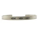 VENI - VIDI - VICI - Silber sandgestrahlt, Mantra Armreif für IHN Edelstahl