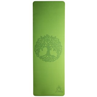 Yogamatte mit Baum des Lebens - hellgrün