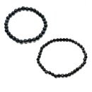 Obsidian Armband - Schwarzer Obsidian, 4mm facettiert